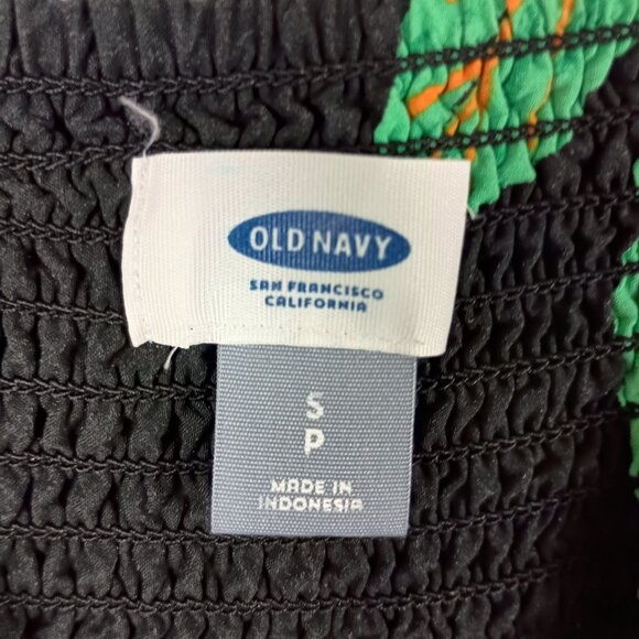 Old Navy Black Floral Summer Cami Dress With Tropical Print Lightweight Size S - Picture 4 of 9